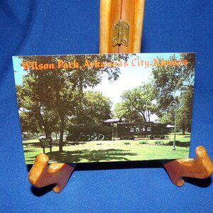 Wilson Park Postcard - Arkansas City, Kansas - Santa Fe Train Locomotive Unused